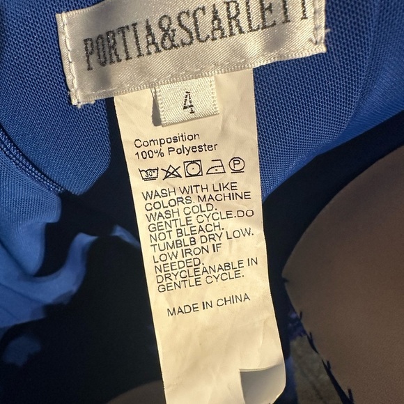 Portia and Scarlett Royal Blue Feathered Gown - Picture 12 of 14